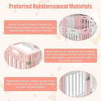 Portable 13-Panel Dog Playpen with Door, Non-Slip and Secure, Ideal for Puppy Play and Exercise (Pink & White)