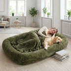 Human-Sized Washable Dog Bed with Blanket