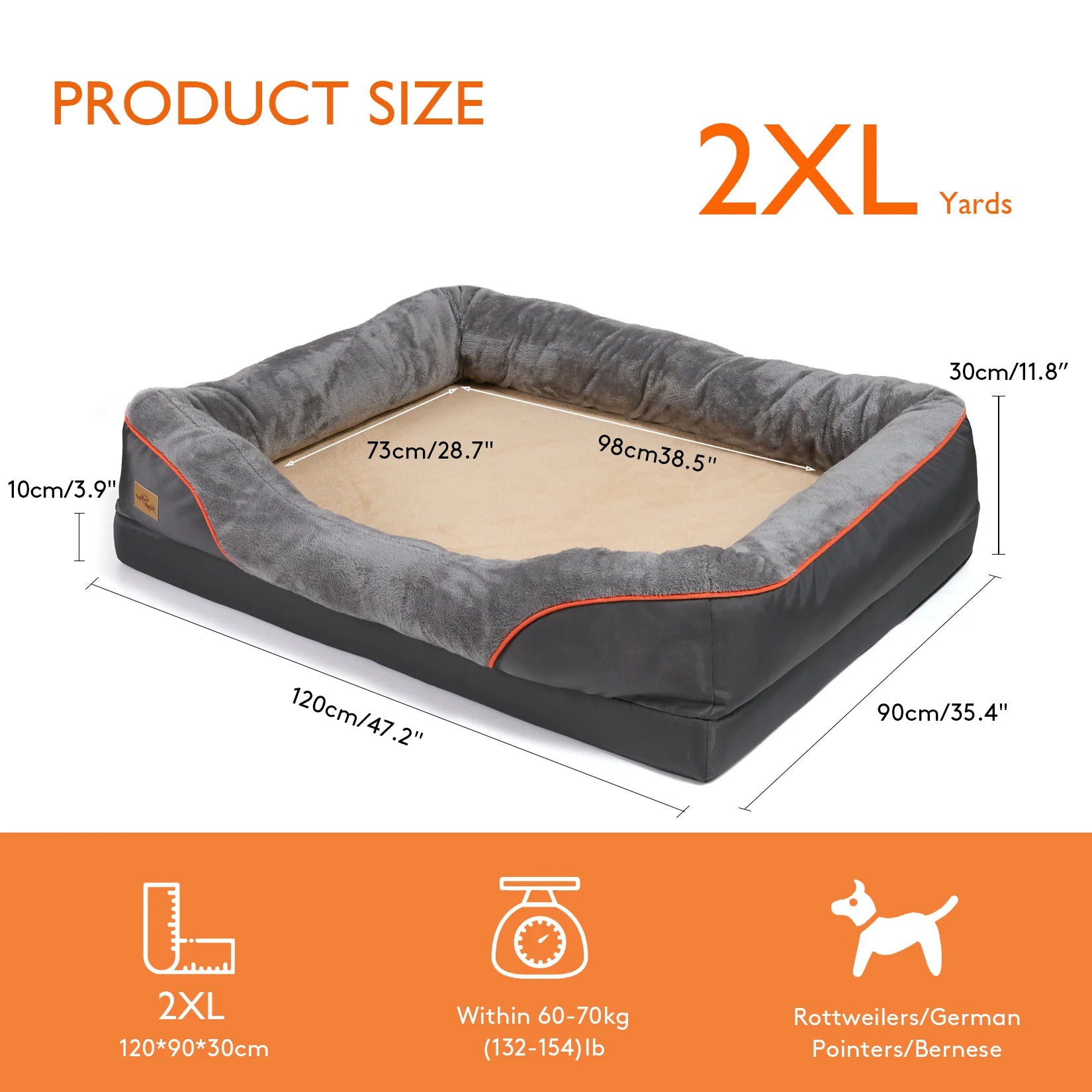 Large Dog Bed Soft Comfortable Warm Fleece Removable Washable Cover Pet Bed Waterproof