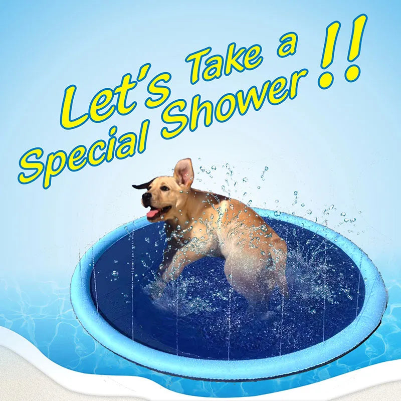 Pet Dog Water Spray Mat Pvc Inflatable Water Fountain Spray Mat Pet Bathing Mat Outdoor Water Play dog toy pomerian dog accessories