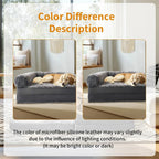 Foldable Human Dog Bed for Adult 2 in 1 Calming Large Dog Bed Washable Waterproof Dog Sofa Couch Bed Plush Cover Bolster Lounge