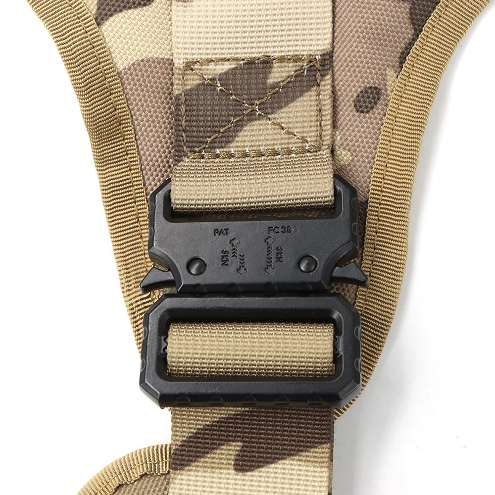 Tactical Dog Harness Heavy Duty Military No Pull Dog Harness Leash Set Adjustable Breathable Training Vest Comfort Top Handle Escape Proof for Large Dogs Malinois German Shepherd Outdoor Walking Hunting Camping Pet Accessory