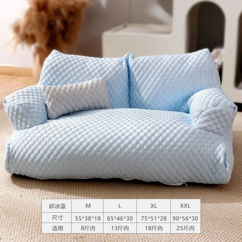 Washable Pet Bed Pet Sofa Bed Warm Soft Comfortable Removable Washable Anti Skid Bottom Cat Couch Bed for Cats Dogs