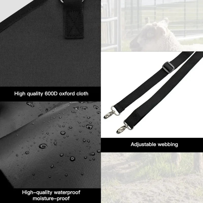 1pcs Goat Hay Feeder Bag Adjustable Slow Feed Hay Bag for Rabbits Horses Sheep Durable Hanging Animal Feeder