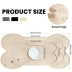 1PC Bone Shape Non-Slip Silicone Pet Placemat, Raised Edge Pet Feeding Tray For Food And Water, Anti-Spill Feed Mat For Small Medium Dogs And Cats, Easy Clean Purable Bowl Mat