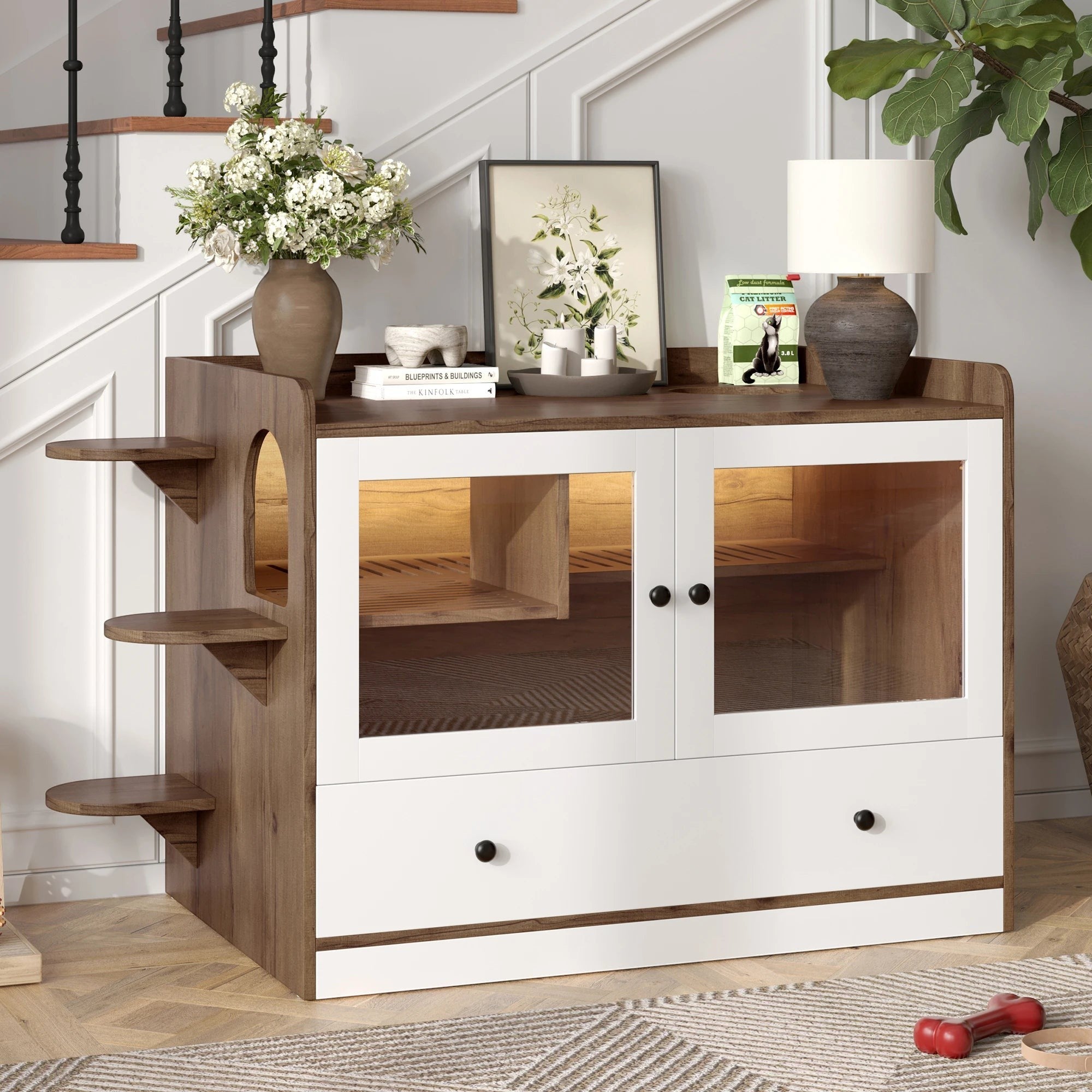 Stairway Litter Cabinet