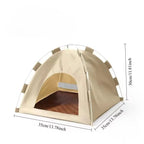 Portable Cat Tent Bed Breathable Oxford Pet House with Double-sided Mat Summer Cooling Cat Cave for Indoor Outdoor Cats Dogs