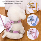 Cute Bee Cat Harness Leash Set I Shape Escape Proof Adjustable Chest Strap Lightweight Breathable Outdoor Walking Rope For Cat