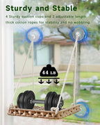 Cat Window Perch Hammock Bed for Indoor Cats, Large Handwoven PE Rattan Window Seat, 4 Suction Cups, Washable Cushion, 2.3 Inch Fence Shelf