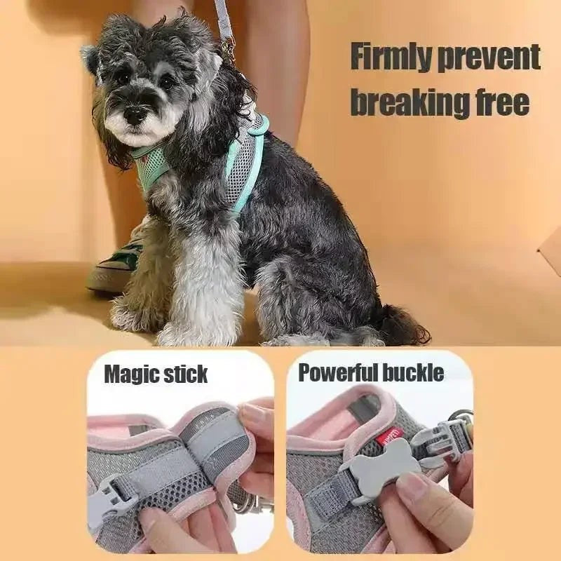 Breathable Vest Harness Adjustable Lightweight Small Dog Cat Safe Polyester Outdoor Daily Walking