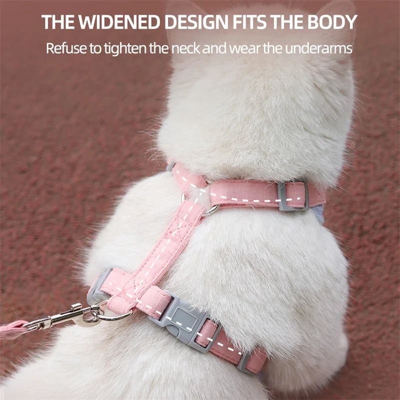 Cozy Soft Cat Harness and Leash for Walking Adjustable Pet Harnesses for Cats Gotas Katten Kleding Kitten Mascotas Accessories