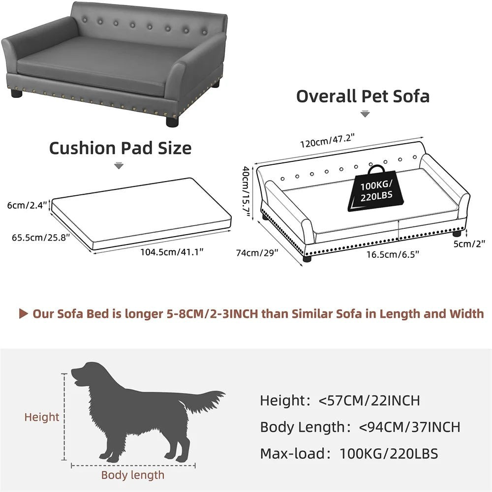 Mincy Pets Raised Cushioned Pet Sofa Bed product photo.