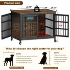 Dog Crate Furniture with Casters