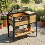 Tortoise Habitat, Wooden Tortoise House Indoor & Outdoor, Tortoise Enclosure with Light Stand, Reptile Enclosure Small Animal Cage with Stand Legs for Gecko, Lizard, Snake
