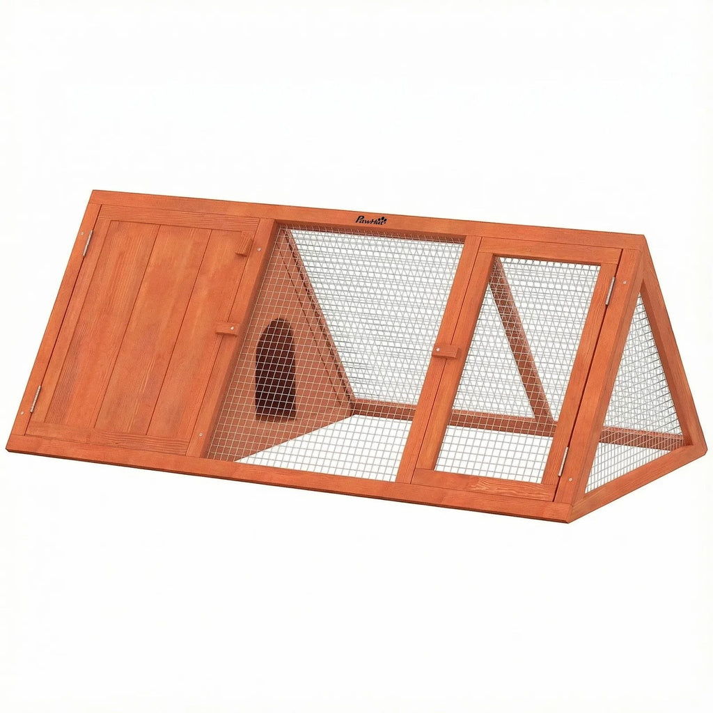 Rabbit Hutch Outdoor, Wooden Chicken Coop with Run, Orange