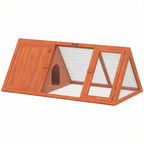 Rabbit Hutch Outdoor, Wooden Chicken Coop with Run, Orange