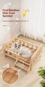 Solid Wood Elevated Dog Bed All Season Pet House for Small Medium Large Dogs Cats Raised Puppy Sleeping Pet Supplies Dog Bed