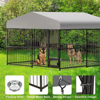 Outdoor Dog Kennel 10X10x6 FT Large & Medium Dogs Crate Enclosure with Waterproof UV-Resistant Cover Secure Lock Easy Assembly
