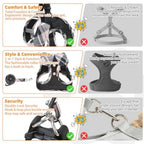 Small Dog Harness and Leash Set, Cute Puppy Harness, Step in No Pull Soft Mesh Pet Vest Harness Collar for Small Size Dogs Cats