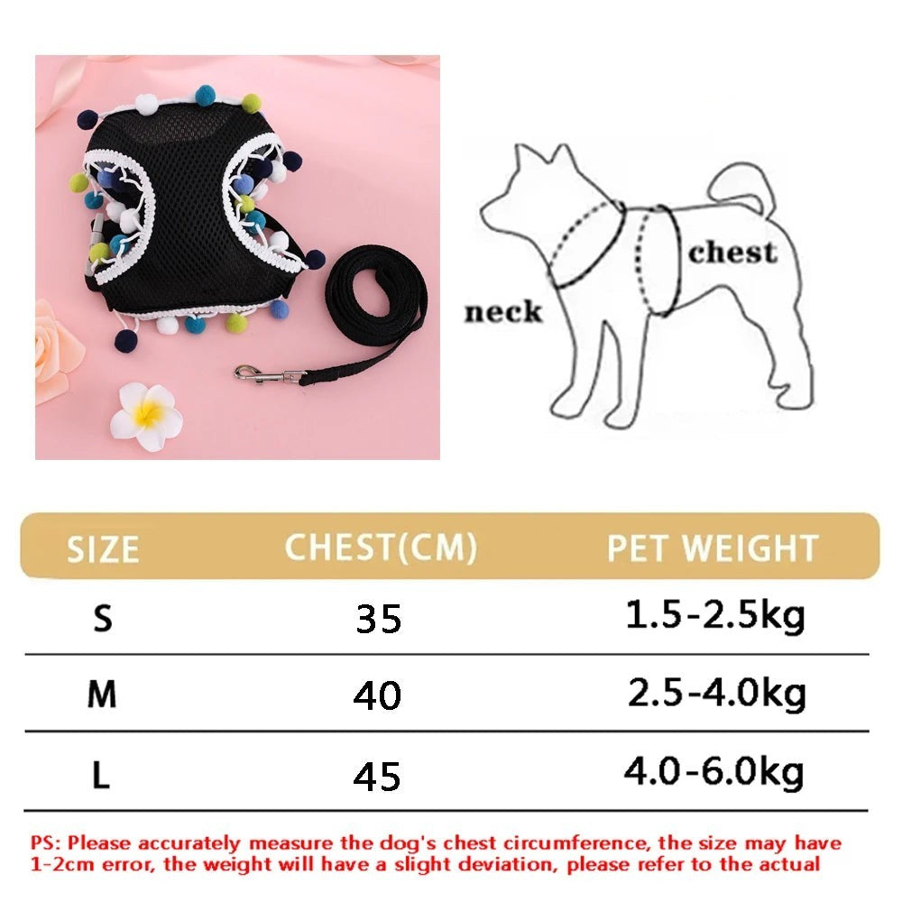 Mincy Pets Soft Adjustable Dog & Cat Vest Harness Set product photo.