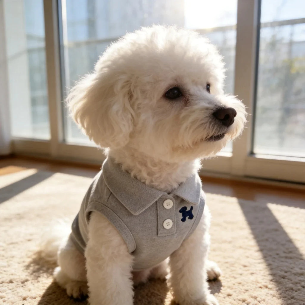 Spring and Summer Solid Color Polo Shirt Puppy Thin Breathable T-shirt Cat Vest Pet Clothing Skin Friendly and Delicate