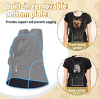 Dog Carrier Backpack for Small Dogs, Ventilated Mesh Travel Back Pack with Safety Belt for Hiking Cycling Outdoor Use, Black