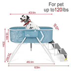 Big Dipper Dog Bath Tub with Stairs Elevated Portable Foldable Wash Station with Steps for Bathing Shower and Grooming Indoor O