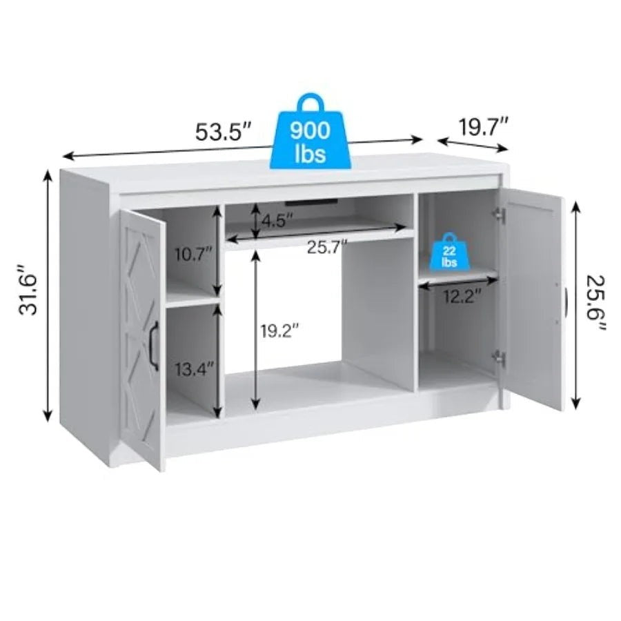 55-75 Gallon Fish Tank Stand with Diamond Doors Power Outlet, Heavy Duty Aquarium Stand with Cabinet Storage for Fish Tank, Tur