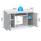 55-75 Gallon Fish Tank Stand with Diamond Doors Power Outlet, Heavy Duty Aquarium Stand with Cabinet Storage for Fish Tank, Tur