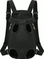 Breathable Mesh Pet Dog Carrier Backpack, Hands-Free Adjustable Front Chest Carrier With Quick Access, Lightweight & Comfortable Legs-Out Puppy Sling For Small Medium Dogs Cats, Perfect For Walking Hiking Travel