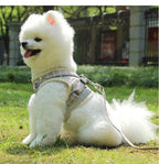 Nylon Puppy Harness Vest with Leash Breathable Reflective Pet Dogs Cats Harness for Chihuahua French Bulldog Collar Dog Supplies
