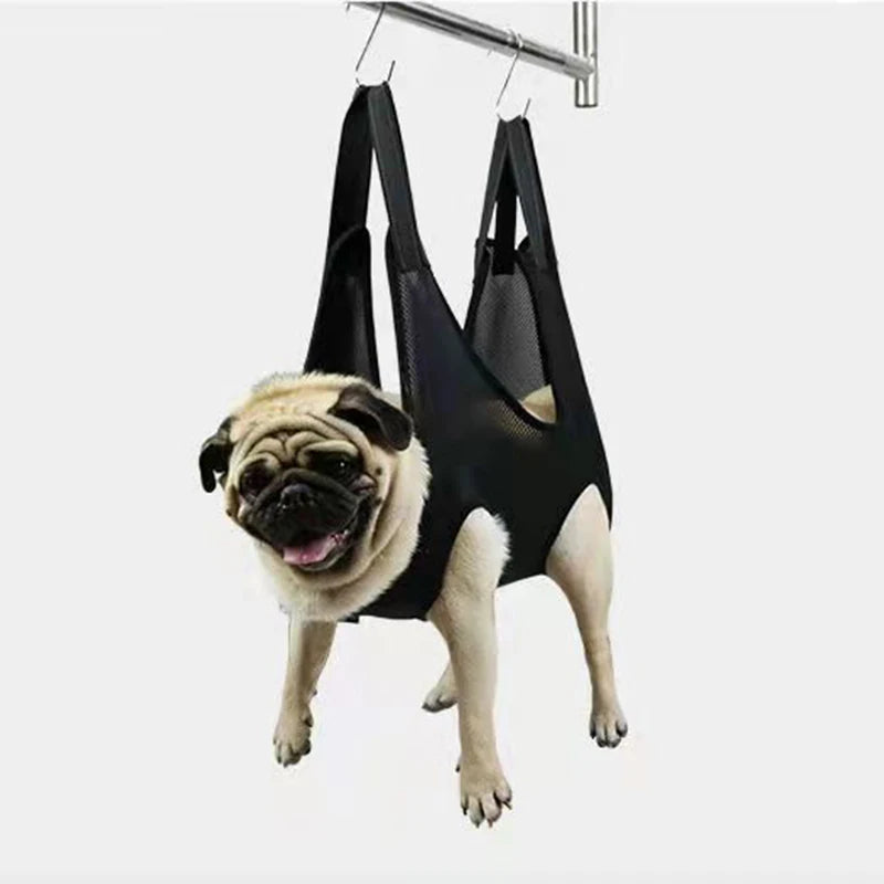Mesh Breathable Dog Grooming Hammock for Small Medium Dogs Cats Suspension Type Pet Restraint Bag Cleaning Medical Accessories