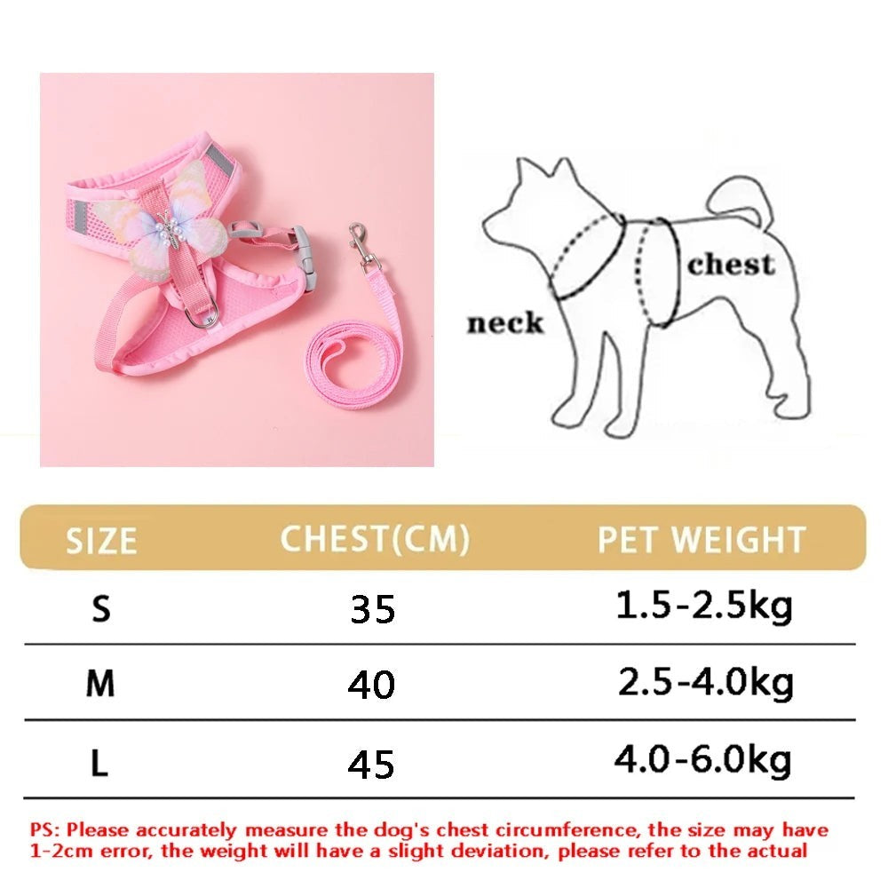 Mincy Pets Soft Adjustable Dog & Cat Vest Harness Set product photo.