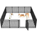 32 Inch Dog Playpen with Door, Heavy Duty Metal Exercise Pen for Large Medium Small Dogs, Foldable Outdoor Yard Fence 16 Panels