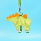 Soft Cartoon Ferret Vest Harness Adjustable Flannel Hamster Chest Strap Dragon Design with Bell Ferret Traction Rope Training