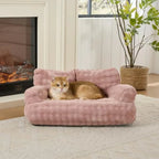 Cat Couch Bed Cute Soft Pet Sofa for Indoor Cats Kittens Puppies with Removable Washable Cover 26"x15
