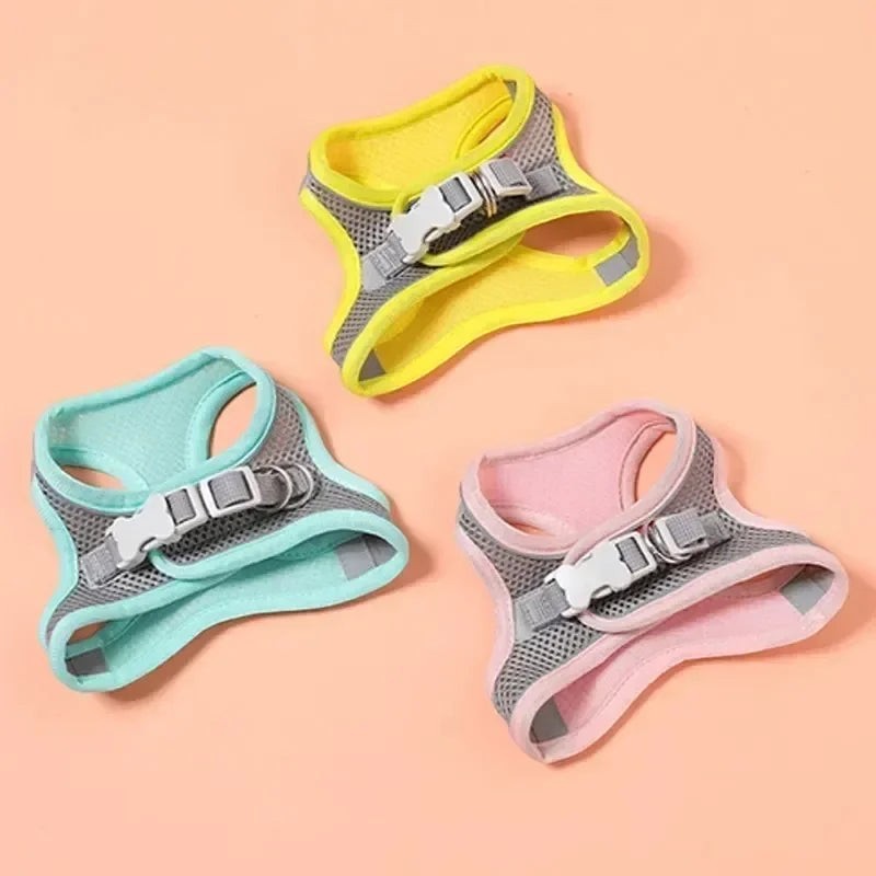Breathable Vest Harness Adjustable Lightweight Small Dog Cat Safe Polyester Outdoor Daily Walking