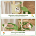 63 inch Tall Cat Tree,Multi-Level Aesthetic Stripped Cat Tower with Sisal Scratching Posts, 2 Condos,2 Side Baskets,and 2 Balls