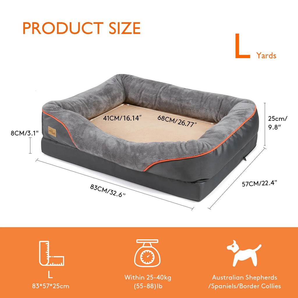 Large Dog Bed Soft Comfortable Warm Fleece Removable Washable Cover Pet Bed Waterproof