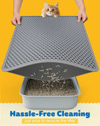 27' x 19' Cat Litter Mat - Ultra-Large Litter Box Mat with Double Layers, Urine-Proof and Non-Slip Litter Trapping Mat, Easy to