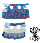 Pet Ferret Harness Dress with Split Tank Top Squirrel Leash and Anti-bite Chest and Back Strap Flower Branch Black-tailed Marmot