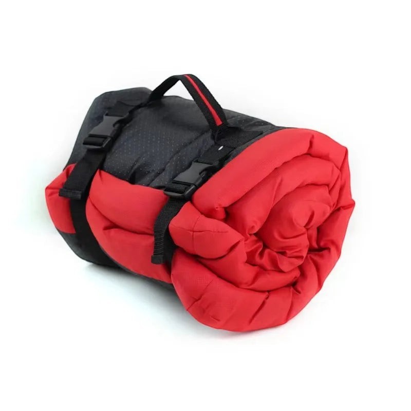 Backpackable Roll-up Dog Travel Sleeping Pad Waterproof Stain Resistant Oxford Cloth Adjustable Carry Buckle Straps Compressible Lightweight Pet Cushion Outdoor Camping Road Trip Warm Rest Mat For Medium Large Dogs pets