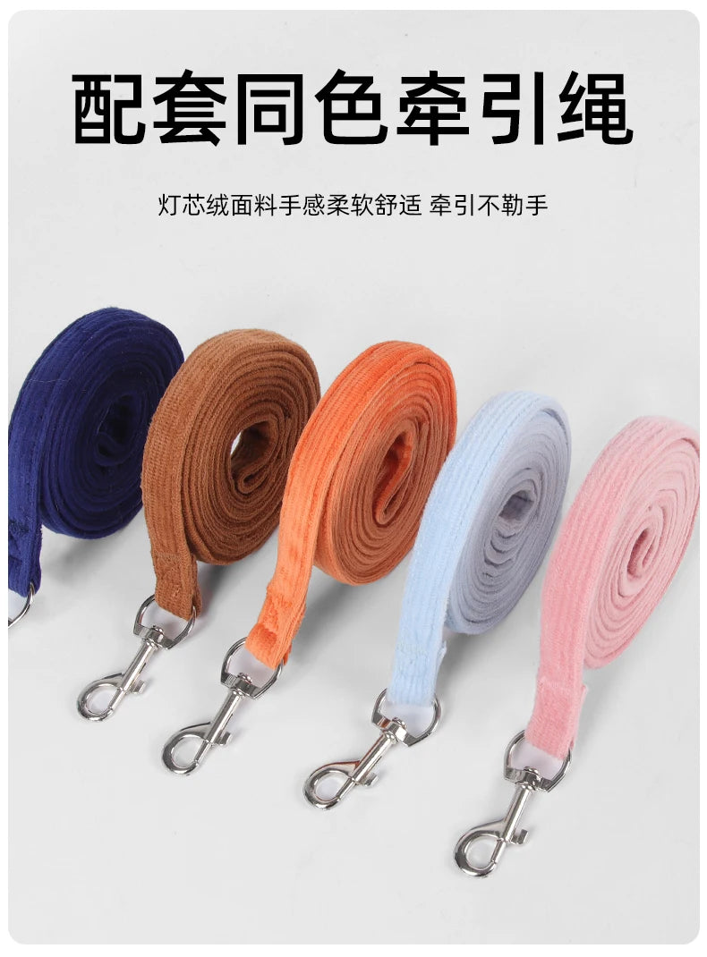 Autumn and Winter Warm Chihuahua Dog Harness with Fur, Pet Harness and Leash Set for Walking Dogs, Puppy Yorkies Mascotas Accessories rabbit rabbit clothes guinea pig accessories