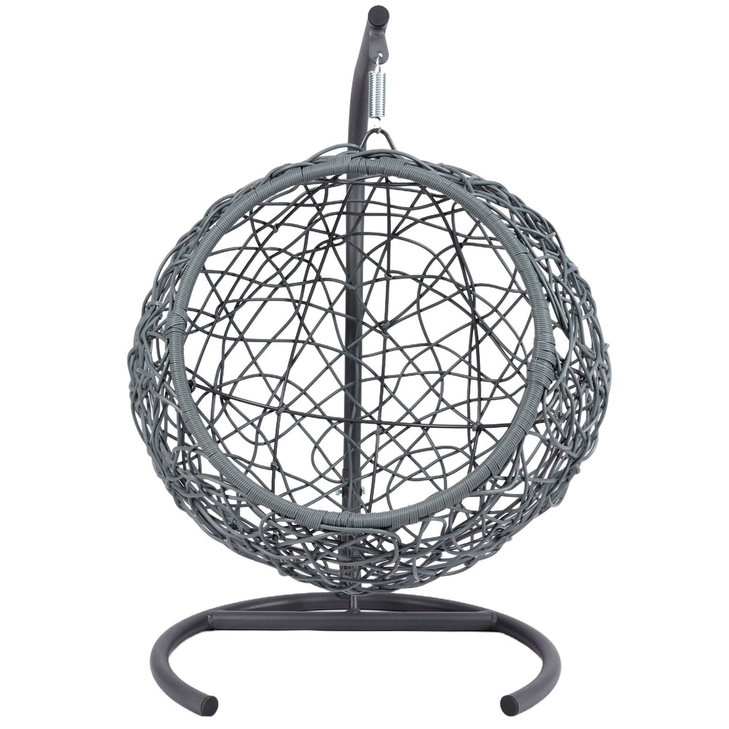 Cat Swing Bed with Stand & Cushion, Cat Egg Chair with Rattan Wicker Appearance, Indoor Hanging Swinging Cat Bed for Cats, Sm