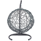 Cat Swing Bed with Stand & Cushion, Cat Egg Chair with Rattan Wicker Appearance, Indoor Hanging Swinging Cat Bed for Cats, Sm