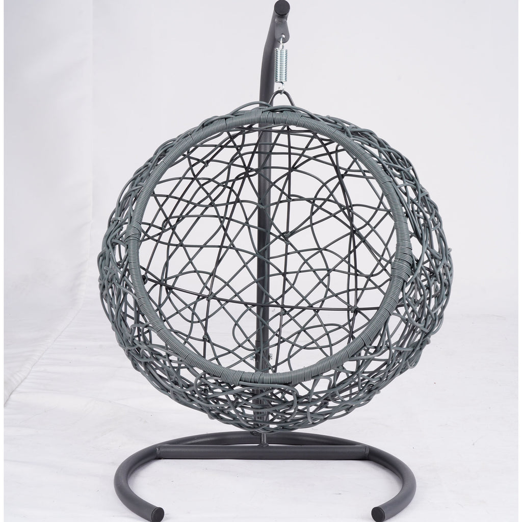 Cat Swing Bed with Stand & Cushion, Cat Egg Chair with Rattan Wicker Appearance, Indoor Hanging Swinging Cat Bed for Cats, Sm