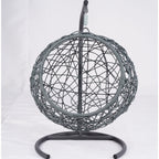 Cat Swing Bed with Stand & Cushion, Cat Egg Chair with Rattan Wicker Appearance, Indoor Hanging Swinging Cat Bed for Cats, Sm
