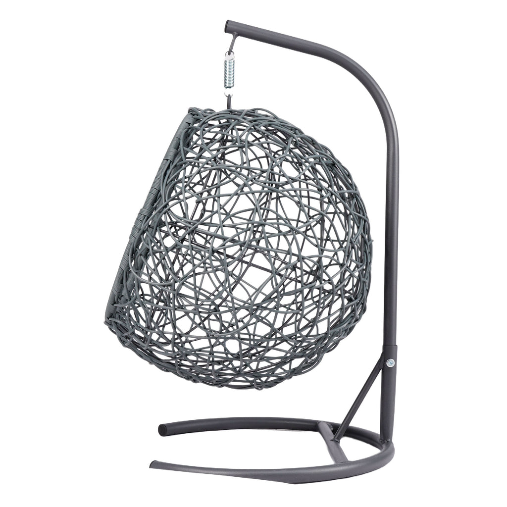 Cat Swing Bed with Stand & Cushion, Cat Egg Chair with Rattan Wicker Appearance, Indoor Hanging Swinging Cat Bed for Cats, Sm
