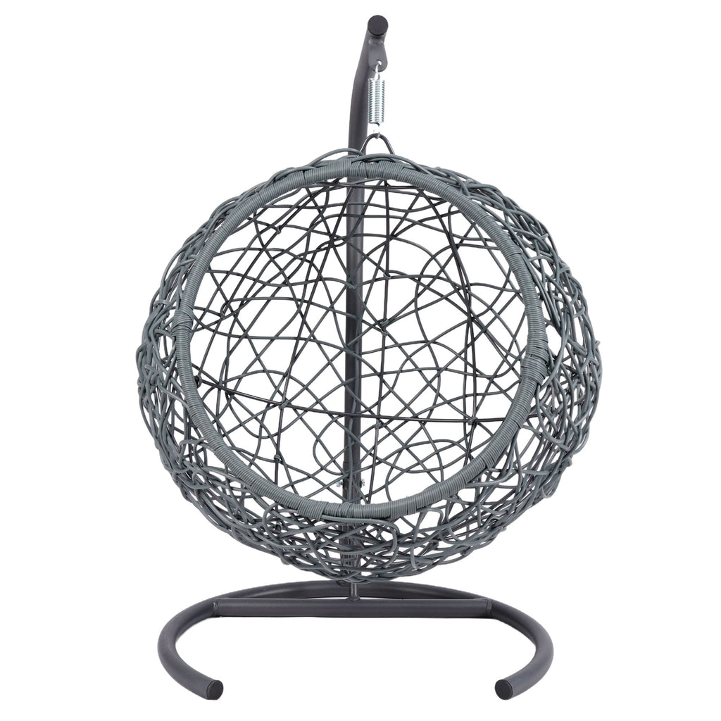 Cat Swing Bed with Stand & Cushion, Cat Egg Chair with Rattan Wicker Appearance, Indoor Hanging Swinging Cat Bed for Cats, Sm