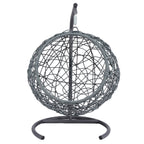 Cat Swing Bed with Stand & Cushion, Cat Egg Chair with Rattan Wicker Appearance, Indoor Hanging Swinging Cat Bed for Cats, Sm